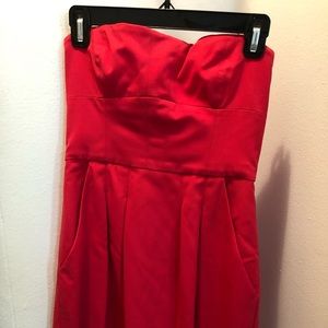BCBGMaxAzria Martina Strapless Dress in Azalea Red